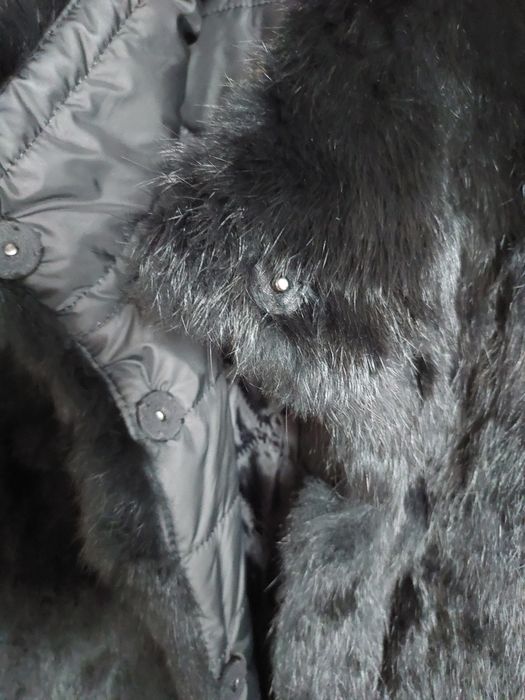 Kurtka płaszczyk ze sztucznym futerkiem, M/L