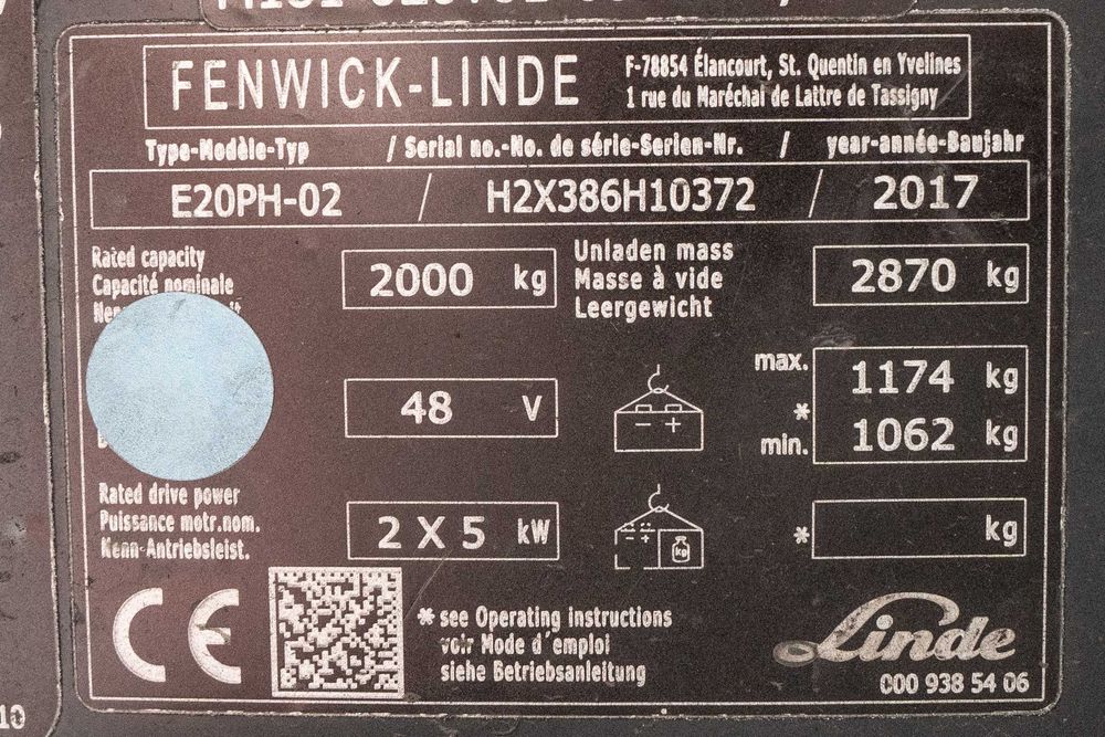 Empilhador elétrico Linde E20  - como novo