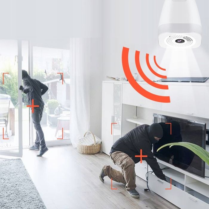 Bezprzewodowa Kamera Żarówka E27 Ip Wifi 3Mpx Led 360°