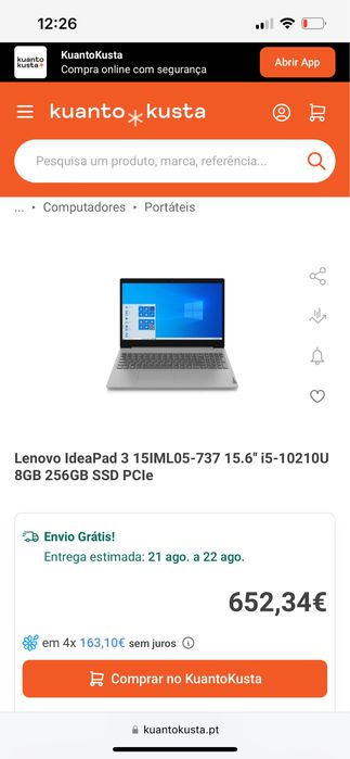 Lenovo IdeaPad 3 15.6'' i8GB 256GB