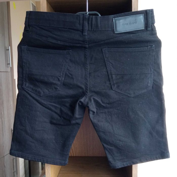 River Island jeansowe czarne szorty męskie r. 32 jak nowe