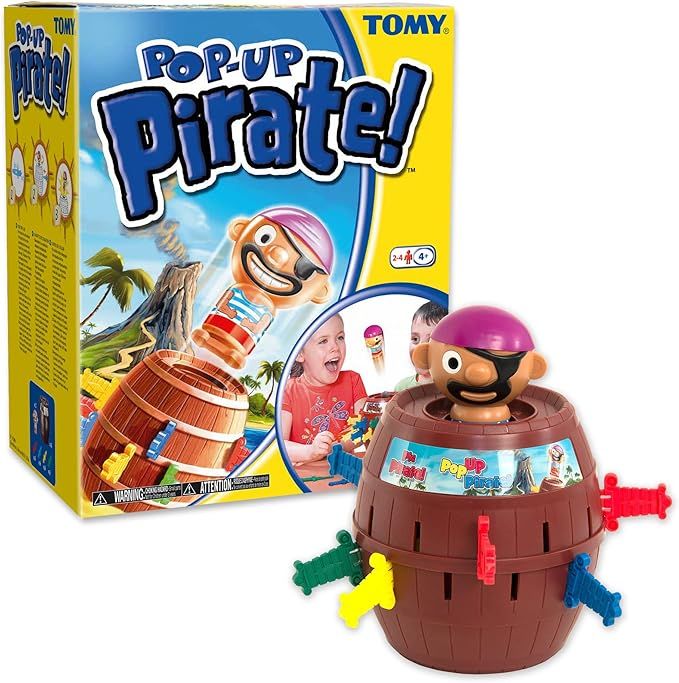 TOMY Pop-Up Pirat, gra zręcznościowa - beczka pirata