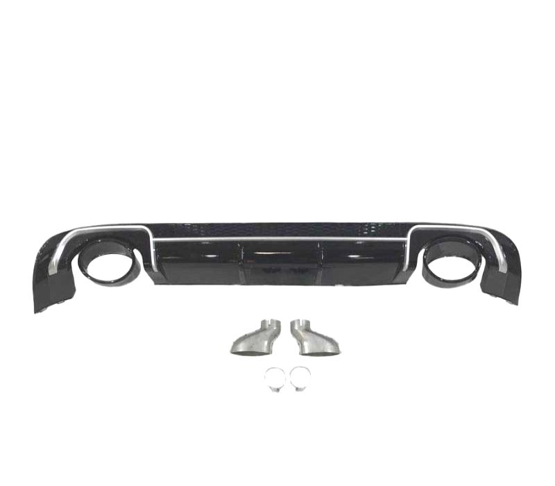 DIFUSOR TRASEIRO AUDI A3 8V SEDAN 13-15 LOOK RS3 + PONTEIRA DE ESCAPE