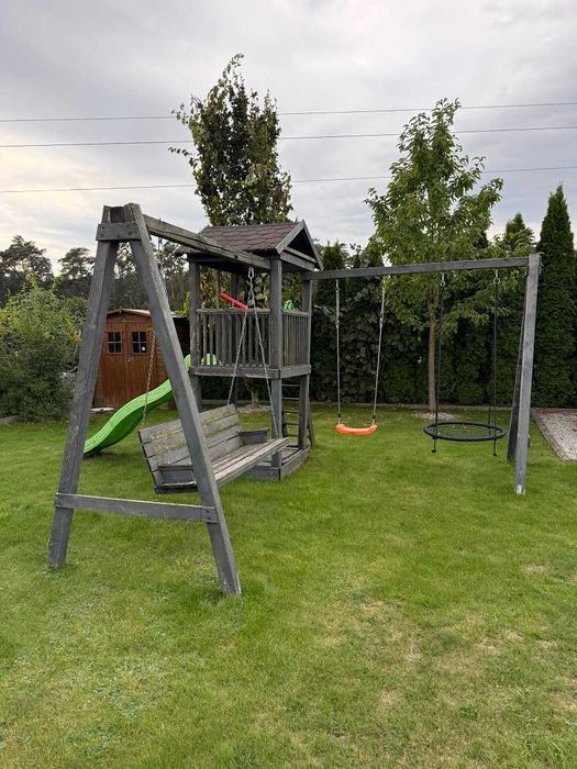 Drewniany plac zabaw dla dzieci, zjeżdżalnia, huśtawki - ODDAM ZA DARMO!