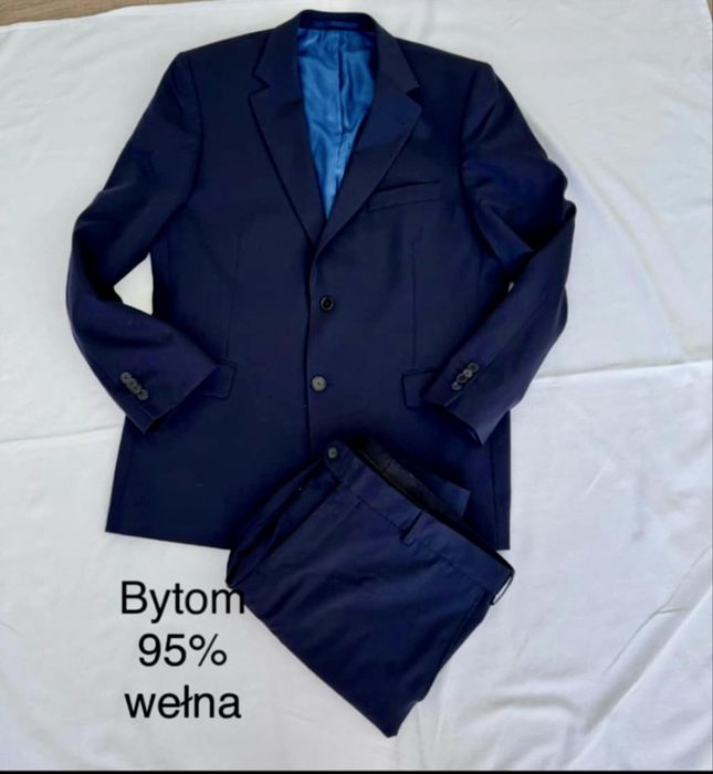 Granatowy garnitur welniany Bytom 176/108/96