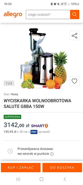 Wyciskarka do owoców Salute G8BA, NOWA, idealna na prezent!