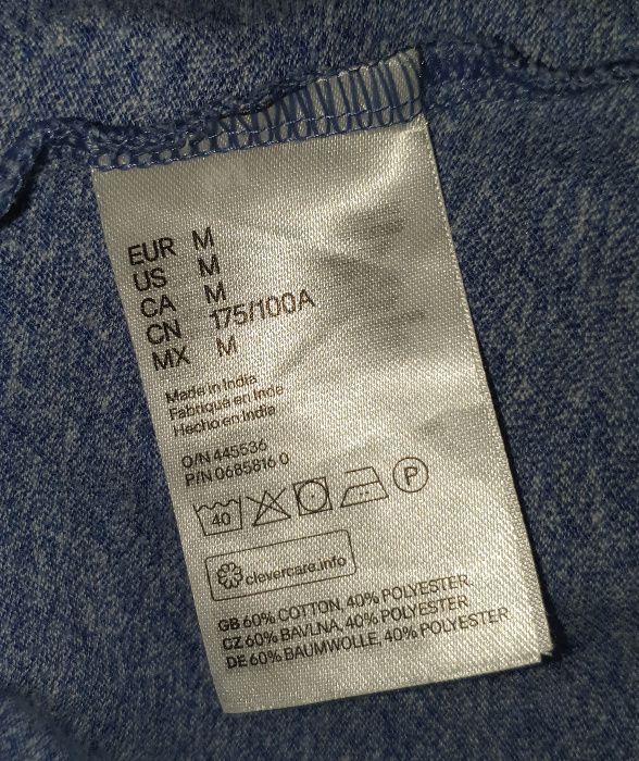 Niebieski bazowy t-shirt uniseks H&M rozm. M