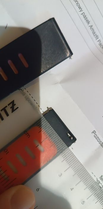 Pasek do zegarka, czerwony czarny szerokość 2,1 cm, silikonowy