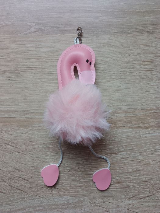 Brelok futerko różowy