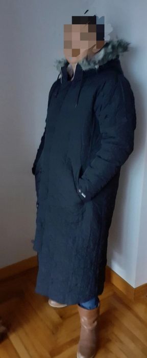 Płaszcz długi z kapturem