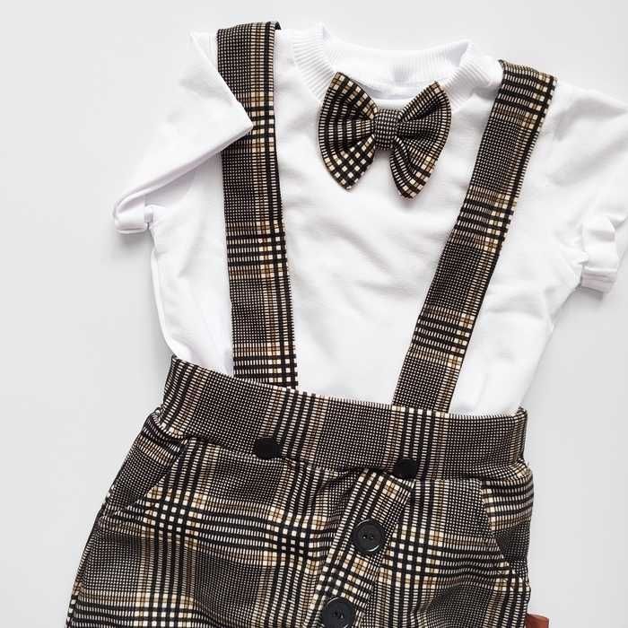 Elegancki beżowy LETNI KOMPLET modny wizytowy ZESTAW chrzest roczek 74