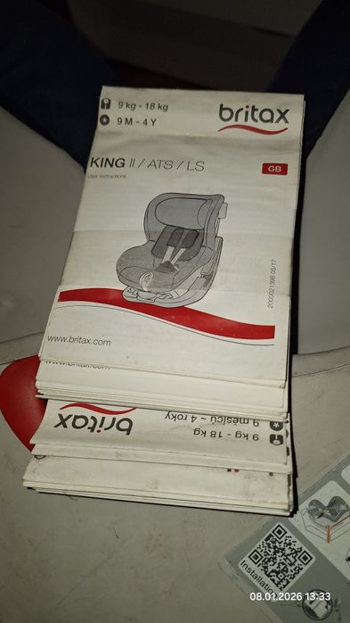 Автокресло Britax Römer KING 2 Група 1 (9-18 кг)
