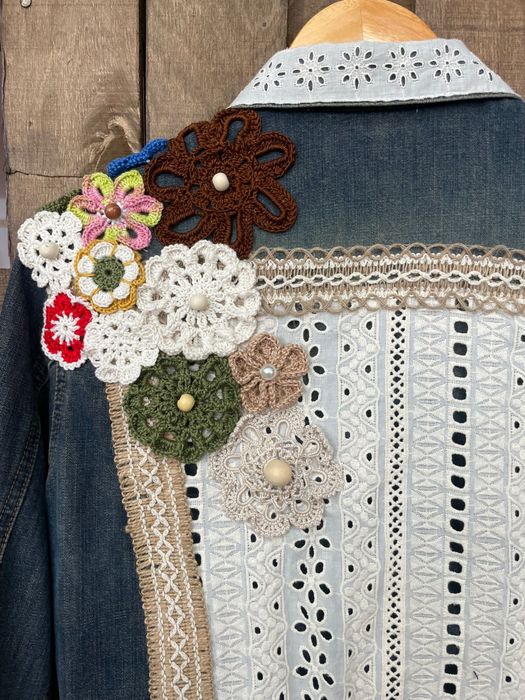 Jaqueta de ganga rústica estilo Boho Chic