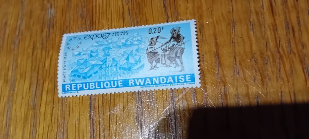 Znaczek vintage  Republiki Rwandy lata 60