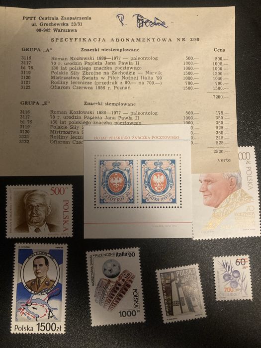 Znaczki abonametowe 2/90