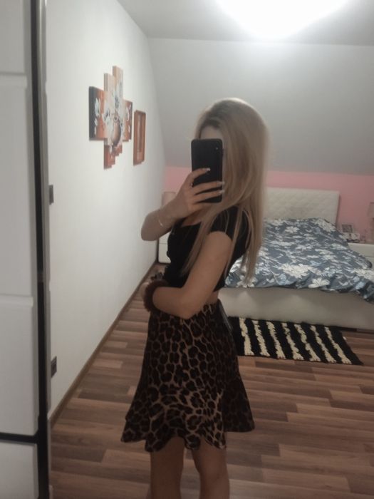 Spódnica sexy wysoki stan nowa panterka M L sylwester impreza