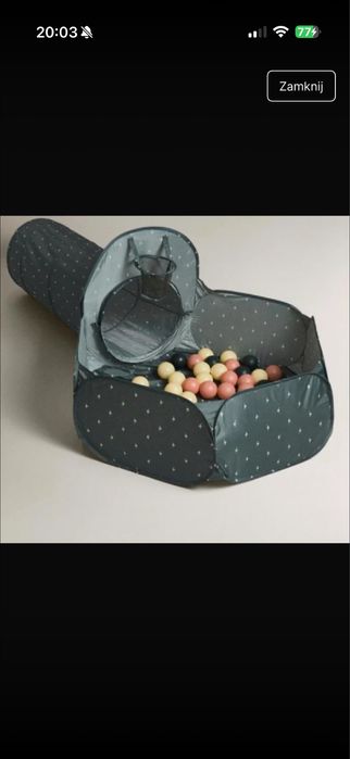 Nowy Basen z kulkami ZARA i z tunelem koszem do wrzucania pilek kulek