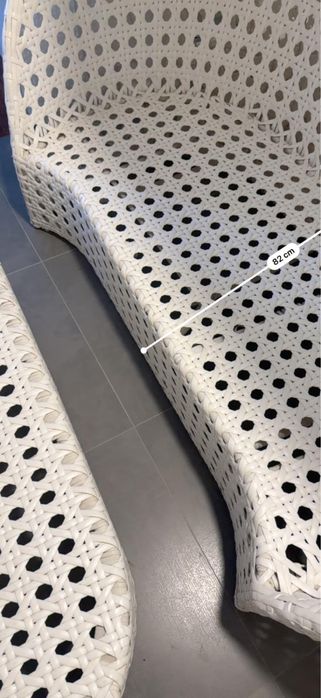 Sofá de Jardim/Praia Luxury Cesta com Toldo Cobertura + Pousa-Pés Oval