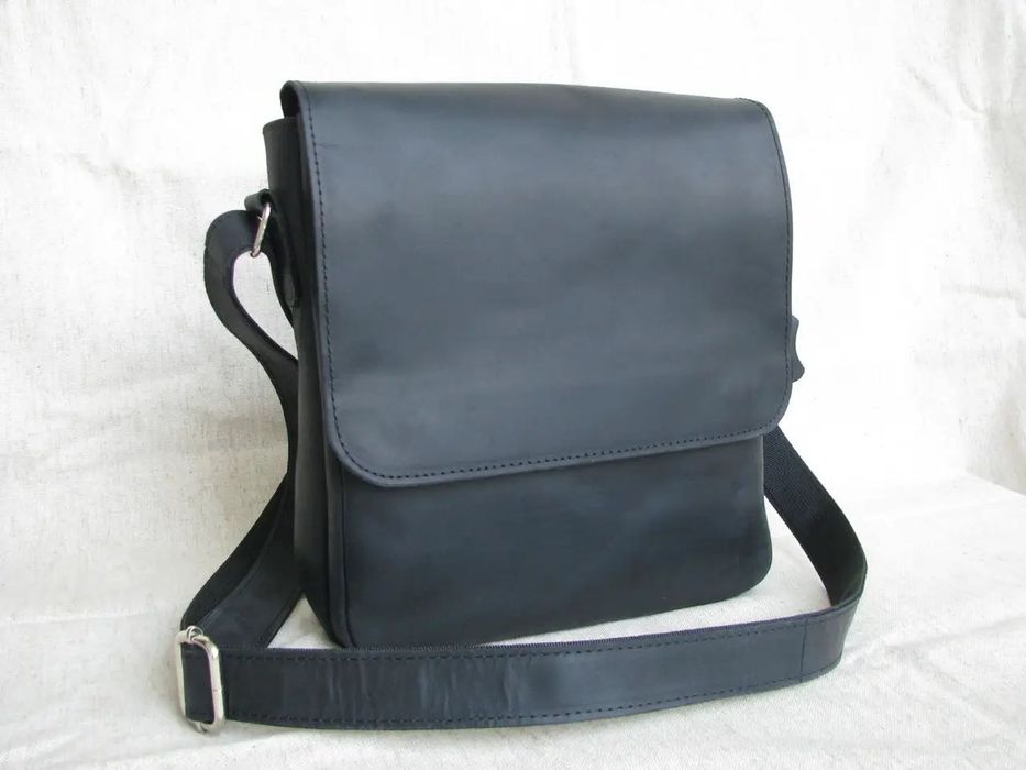 Кожаная сумка велика мужская через на плечо чоловіча шкіряна плече кож