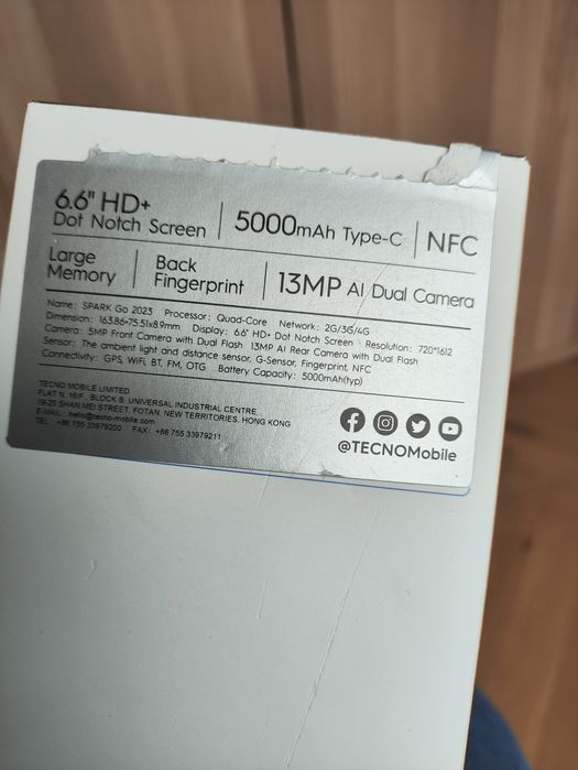 Telefon smartfon Spark go 2023 używany