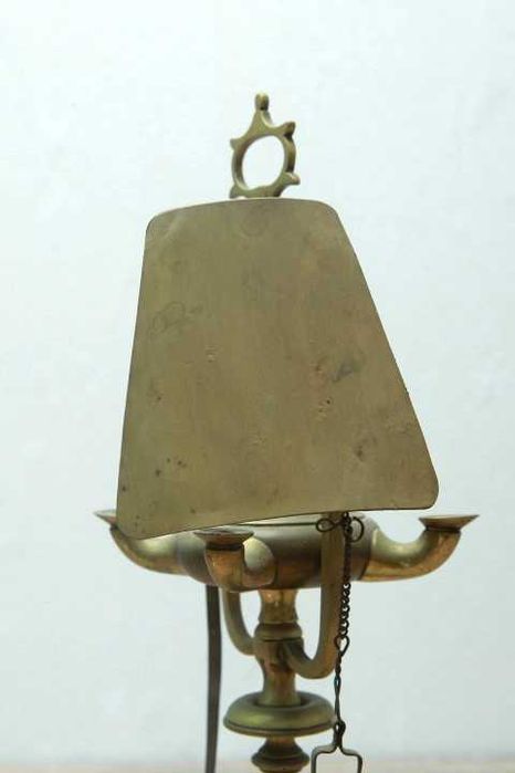 Antiga Candeia/lamparina de Azeite em Latão com 4 Lumes (35cm