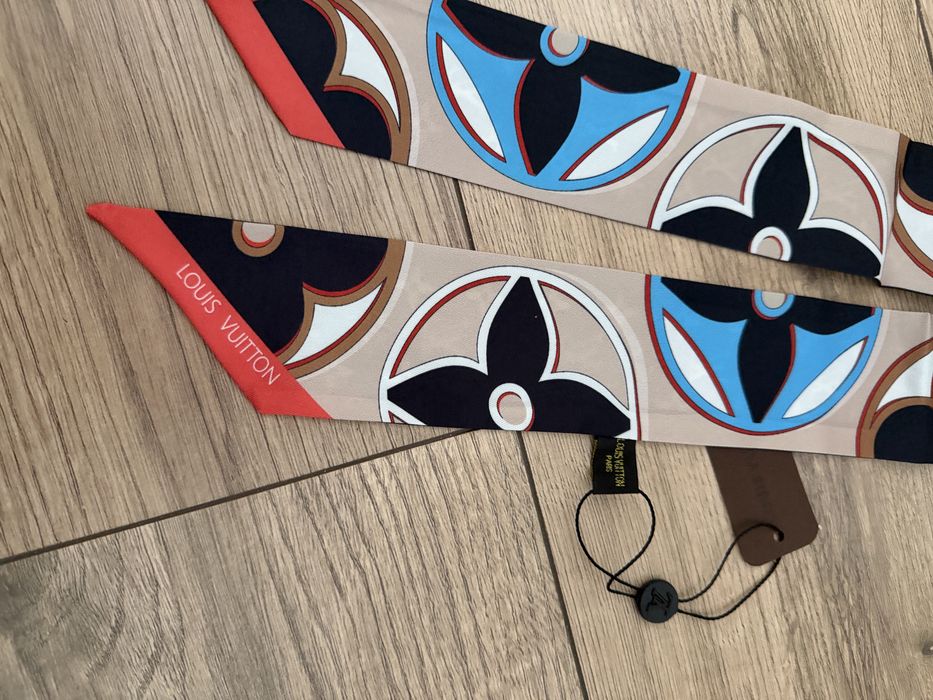 Dwustronna apaszka twilly Louis Vuitton nowa 100% jedwab