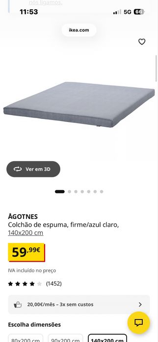 Colchao espuma ikea