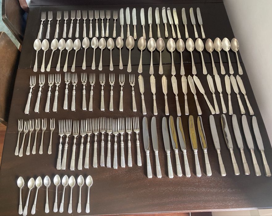 Faqueiro prata modelo Caninhas 12 pessoas