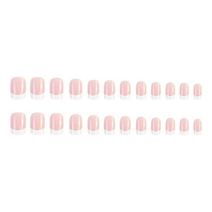 ⊛ Entrega Gratis 24H ~ 24pcs Unhas Falsas - Minimalista Ponta Francesa