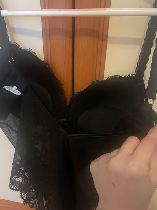 Черное кружевное боди sinsey