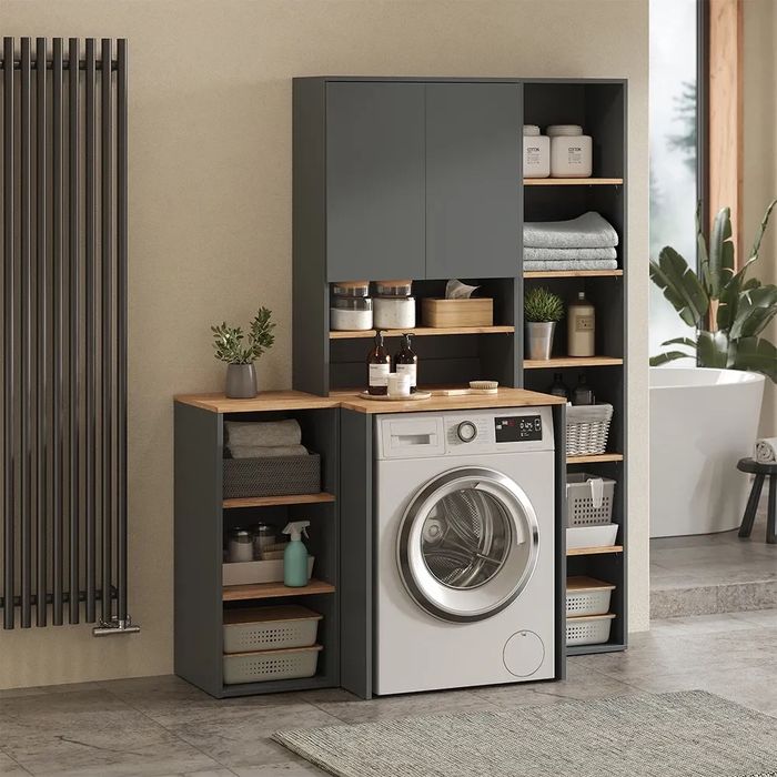 Szafka na pralkę Vicco Viktor 68 × 88,2 cm – antracyt / złoty dąb
