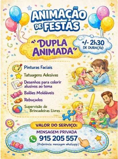 Animação de Festas Dupla Animada | Pinturas Faciais, Balões e Jogos