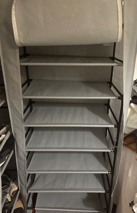 Gray shoe racks