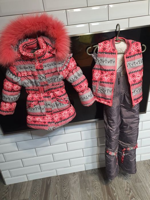Зимний комбинезон тройка для девочки 134
