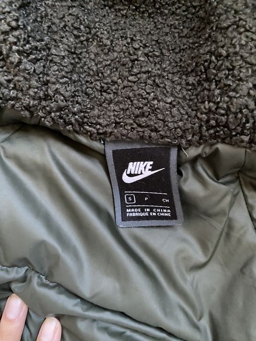 Parka dluga kurtka plaszcz nike damska 36/s 38/m czarna pierz puch