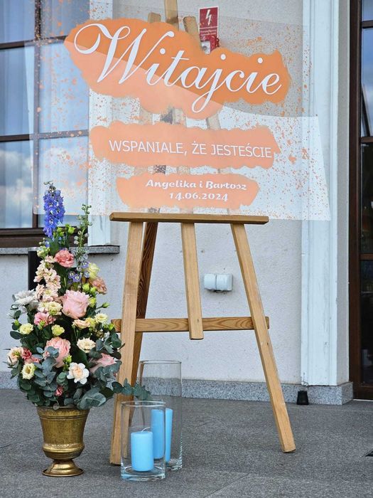 Tablica powitalna i plan stołów- wesele
