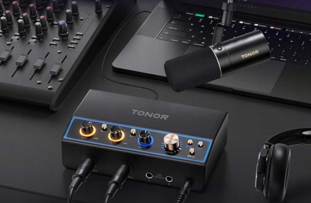 TONOR TX510 mikser mikrofonowy interfejs audio streaming USB 2x2 Jack/XLR