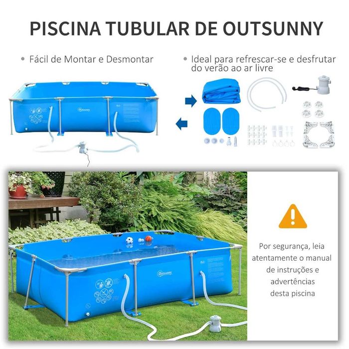Piscina Desmontável com Estrutura Metálica (Vários Tamanhos)