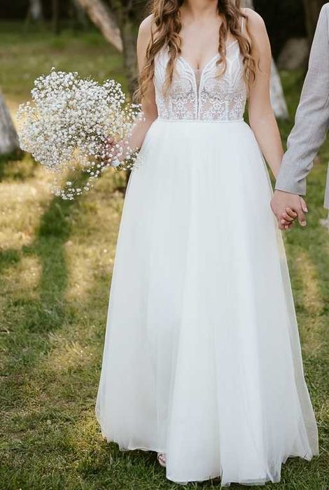 Suknia Ślubna Tiulowa Rozmiar S