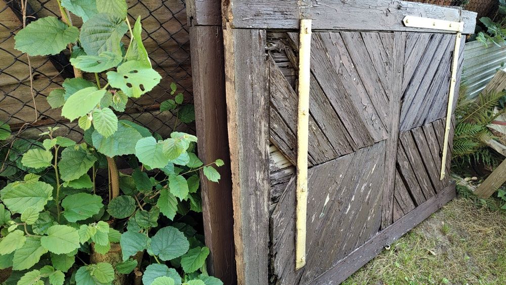 Oddam drzwi garażowe drewniane, brama do komórki stodoły