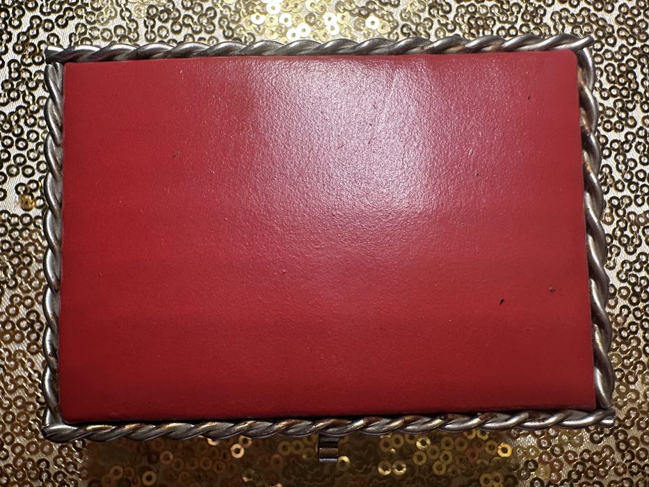 Metalowa szkatułka  pudełko na biżuteria prl