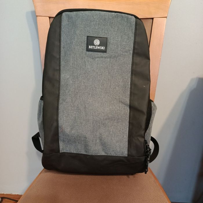 Plecak męski Betlewski szaro- czarny miejski