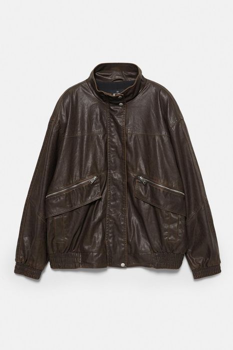 Куртка Pull & Bear зі штучної шкіри вільного крою