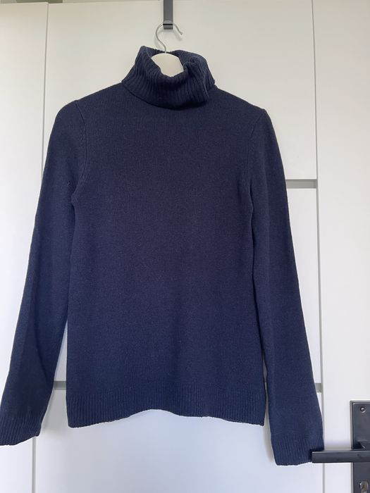 Sweter golf granatowy wełniany WoolOvers 100% wełna