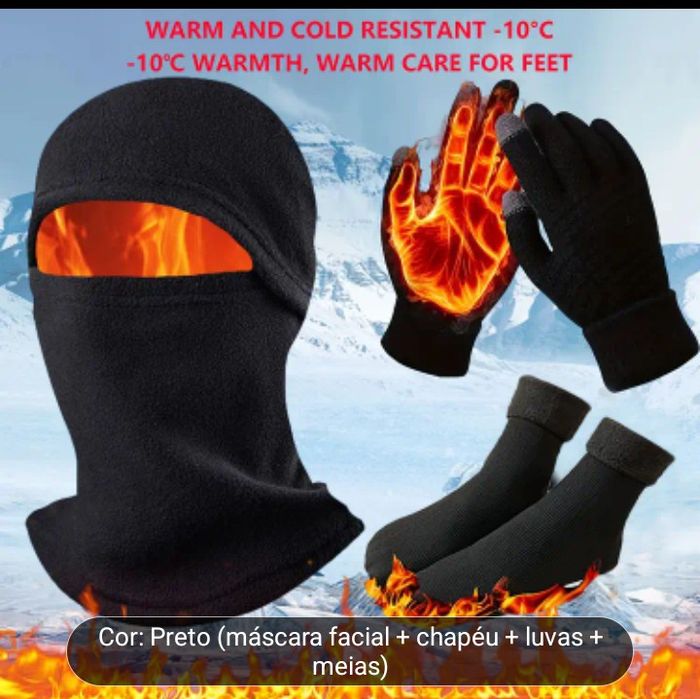 3 Peças Conjunto de Inverno à Prova de Vento