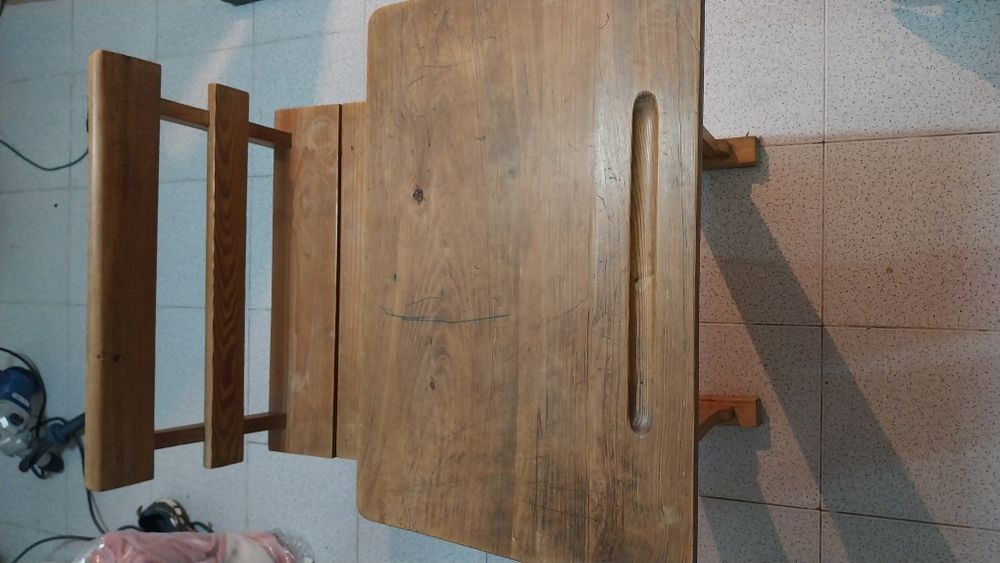 Secretária escola antiga madeira