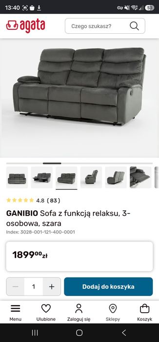 Kanapa z funkcją relaks
