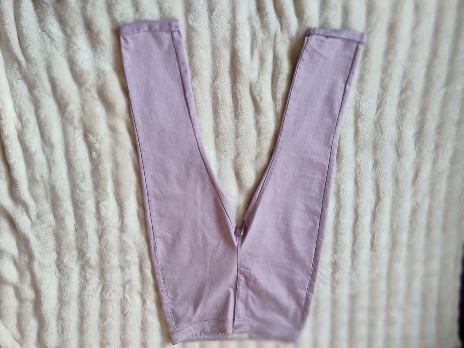 Elastyczne spodnie jeansowa wysoki stan wrzosowe Papaya rozmiar 44