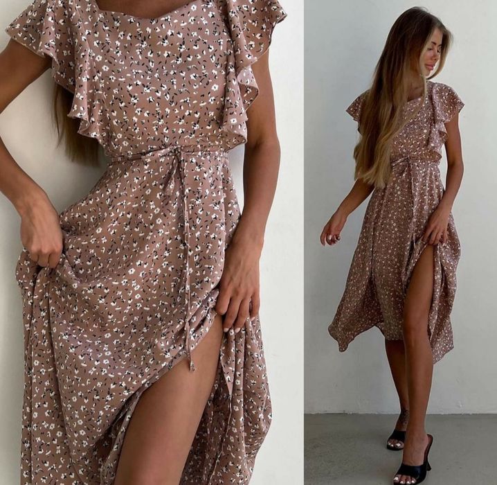 платье с рюшиками, сарафан 46-48