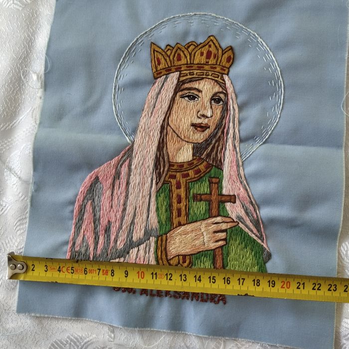 Ręcznie haftowana Św Aleksandra